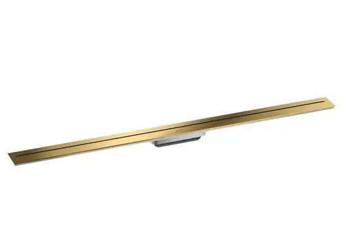 Drainageelement mit länglicher Form und einer Polished Gold Optic-Oberfläche. Entwickelt für die Wandmontage. Hersteller ist AXOR.